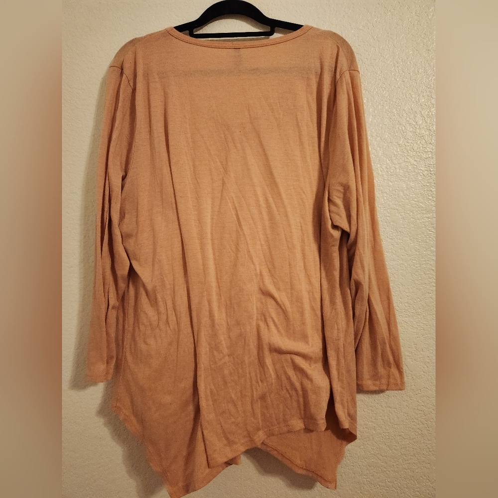 Massini blush pink side tie shark bite top Size 3X - Picture 2 of 6
